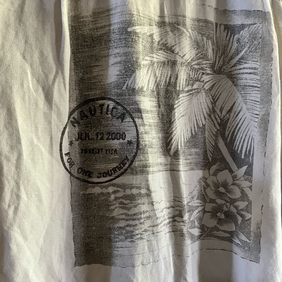 Nautica Men’s Linen Rayon Short Sleeve Collared Button Up Shirt. LIKE NEW XL/TG - Picture 4 of 8